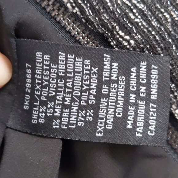 Women's Le Chateau Suit Jacket Size S, Black, White, Metallic - Picture 7 of 7